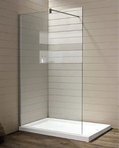 Душевое ограждение 900х1900мм прозрачное стекло 6мм, крепление к стене на коннекторы ПС6 90 190С (Ру