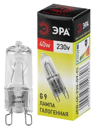 Лампа галогенная G9 40Вт 600Лм 3000К G9-JCD-40-230V-CL C0027378 (Эра)  1 100