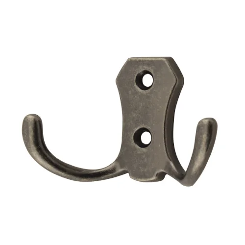 Крючок мебельный SANBERG 2-х рожковый КL-56 Классика (античное серебро) инд. уп.  1