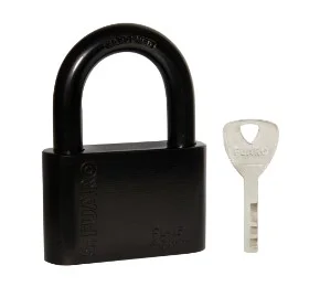 Замок навесной FUARO PL-WEATHER-1560 Black 4 fin key ( PL-15-60) диск.  блистер  6