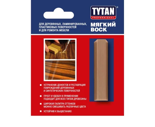 Воск Tytan Professional (мягкий) для дерев,ламинир,пластиковых поверхностей бук 7,5г 64561