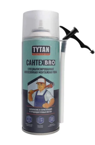 Пена монтажная бытовая сантехBRO Professional всесезонная 500мл 14563 (Tytan)  12 (-20)