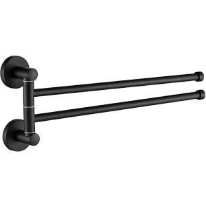 Полотенцедержатель 2 перекладины Haiba HB8712  34см черный