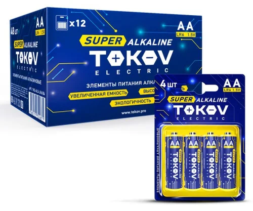 Элемент питания алкал. AA LR6 (блист.4шт) TKE-ALS-LR6 B4 (Tokov Electric)  1