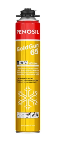 Пена монтажная ПРОФ Penosil Gold Gun (золотой баллон) 65 зимняя 875 мл (A1181 A1253Z)  1 12