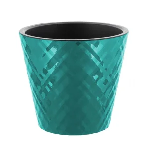 Горшок для цветов InGreen Manhattan D280мм, 11л c дренажной вставкой, тропический лес