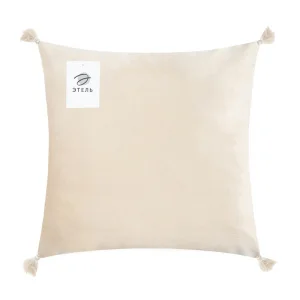 Наволочка декоративная Этель цвет молочный с кисточками 45х45см полиэстер велюр 6906468 *1
