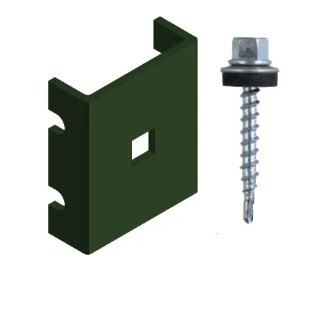 Комплект крепления №5 кр.саморез 5,5 38, скоба 40 35 Zn+ПП RAL6005