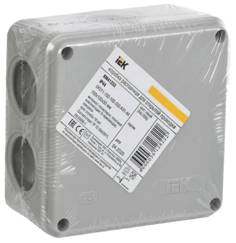 Коробка распределительная СП 100х100х50мм IP44 UKO11-100-100-050-K41-44 KM41233 (IEK)  48