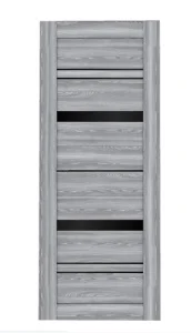 Полотно дверное Х32 ривьера грей/черное стекло *600