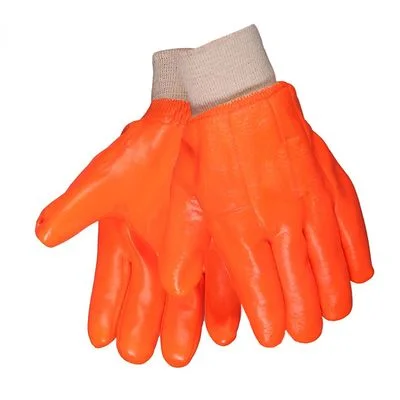 Перчатки утепленные х б нефтеморозостойкие манжет резинка оранжевые 220гр Praktische Home G-159 Д118