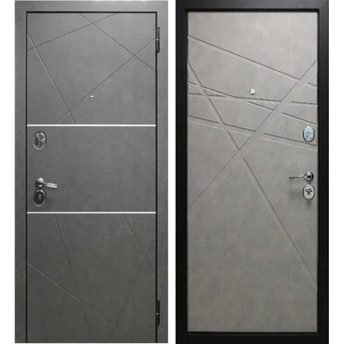 Дверь входная металлическая Абстракция 2 бетон светлый 860х2050 левая