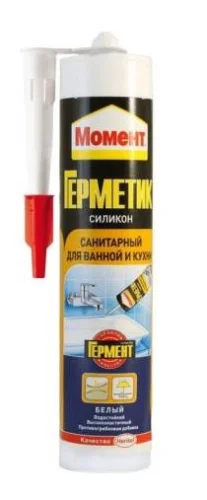 Герметик  Момент  силиконовый Санитарный Для ванной и кухни белый 280мл 2047372 (Хенкель)