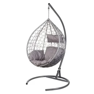 Кресло подвесное "Tropica" серое серая подушка с подлокотником нагрузка до 120кг К2465 *1