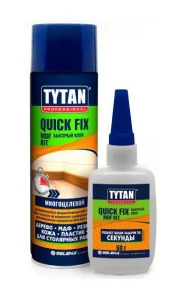 Клей двухкомпонентный цианоакрилатный для МДФ Tytan ProfessionaI Quiсk Fix прозрачный 200 мл