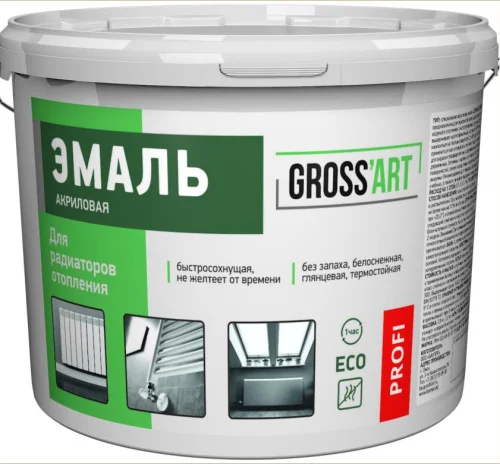 Эмаль для радиаторов отопления акриловая   Gross'art  PROFI  0,9 кг  1 12