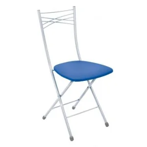 Стул  Ника1  складной с мяг. сидением, 4-е металл. опоры ССН1 6 синий (Ижевск)  2