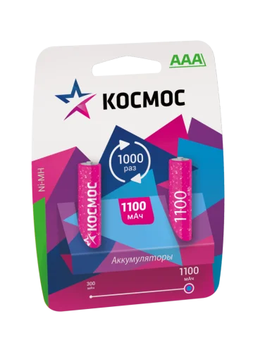 Аккумулятор AAA R03 Ni-MH BP-2 (упак 2 шт) 1000mA KOCR03NIMH (Космос)  8