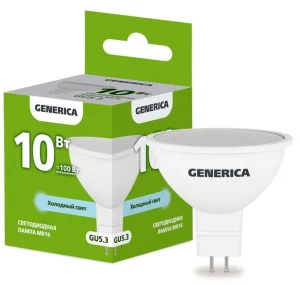 Лампа GU5.3 софит MR16 10Вт 6500К 230В LL-MR16-10-230-65-GU5-G (Generica)  1