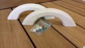 Ручка дверная для бани № 10 (комп. 2 ручки+4 заглушки) липа  1