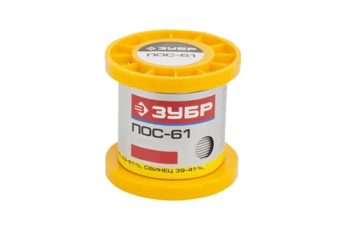Припой 50г, 0,8мм, трубка, ПОС 61 Зубр 55450-050-08C  1