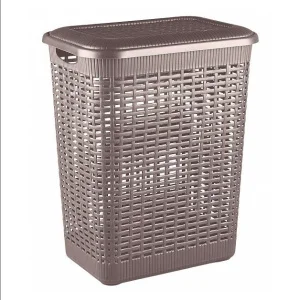 Корзина д белья пласт 50л коричневая 420х310х560мм 431293414  1 6