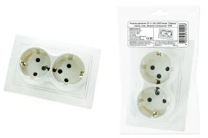 Розетка 2-м СП Таймыр с заземл., белая SQ1814-0514 TDM