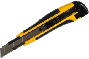 Нож выдвижной усиленный 18мм автофиксатор двухкомпонентная ручка Fit Профи 10258 *1