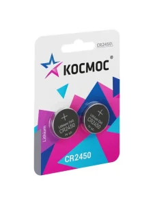 Элемент питания литиевый CR2450 2хBL блист. 2шт KOCR2450BL2 (Космос)  1