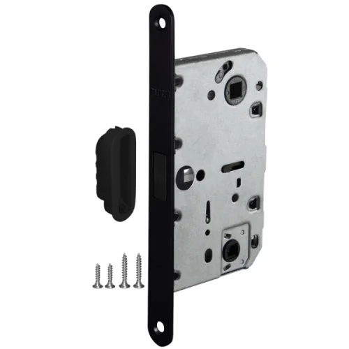 Защёлка врезная сантехническая PUNTO ML96WC-50 BL BL магнитная без ручек с фиксатором, черный  1