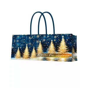 Бумажный пакет для сувенирной продукции с ламинацией, с шириной основания 36cм, плотность бумаги 250