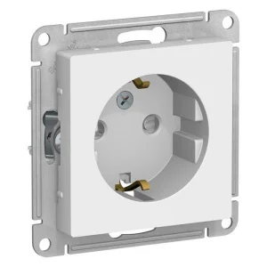 Розетка 1-м СП AtlasDesign 16А с заземл., с защитной шторкой, белая ATN000145 Systeme Electric