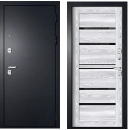 Дверь металлическая Tepla2 Букле черный панель царга 18мм ривьера айс 860 левая