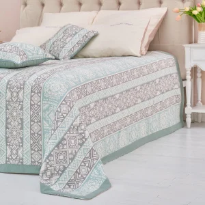 Покрывало Этель "Инди" хлопковое 180х240±5 см, цвет серо-зеленый, 100%хлопок, 300гр/м2 7548490