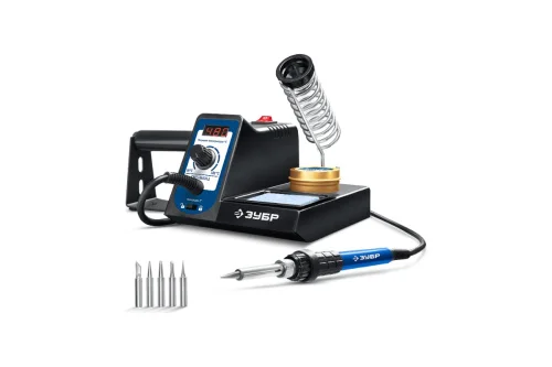 Паяльная станция ПС-60Ц цифровая, 9 в 1, 90-480гр, 60Вт Зубр 55333  1