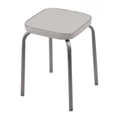 Табурет  Фабрик-3  с мяг. квадрат. сидением 4-е металл. опоры серый ТФ03 С (Ника)  10