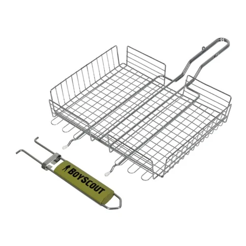 Решетка-гриль универсальная со съемной ручкой 58(+5)x30x25x5,5cм картонный веер в подарок BOYSCOUT 6