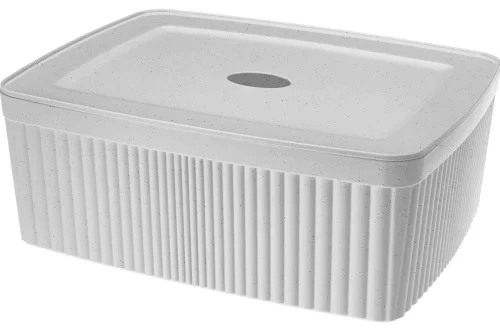 Контейнер  Velvet  295х225х110мм 6,55л с крышкой светло-серый Флэк 433238938  1