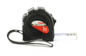 Рулетка Matrix , 3 м х 16 мм, обрезиненный корпус Black