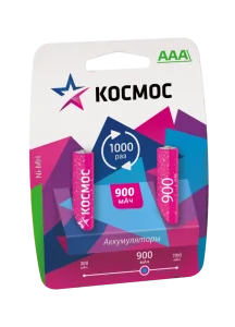 Аккумулятор AAA/R03 NI-MN BP-2 (упак 2 шт) 900mA KOCR03NIMH Космос