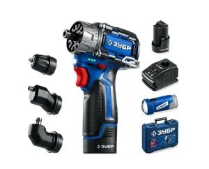 Дрель-шуруповерт аккум. Зубр Профессионал DB-125-22F бесщёт Brushless, 12В 2 АКБ, тип Т7 (2Ач), 500\1800об\м 45Нм + LED фонарь, кейс 3,72 кг