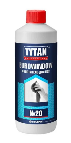 Очиститель для ПВХ № 20 нерастворяющий с антистатиком Professional EUROWINDOW 950мл 10894 (Tytan)  1