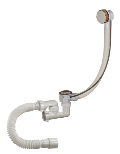 Сифон д ванны с выпуском и переливом 1 1 2''х40 с гофрой 40х50 А-28089 (Орио)  24