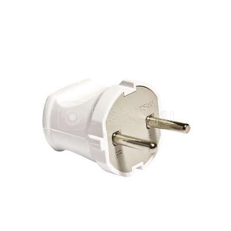 Вилка электрич. б зазем бел. 6А 250В (еврослот) А113 (UNIVersal)  50