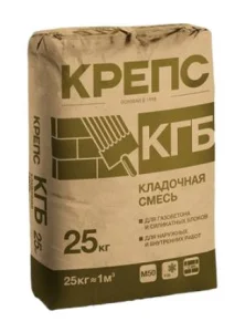 Смесь кладочная для блоков из ячеистого бетона Крепс КГБ 25кг