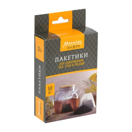 Пакетики для заваривания чая и трав на завязках, 50 шт, 8 10 см EAT&FIT