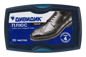 Губка д/обуви Дивидик Плюс черный 1шт *1/40