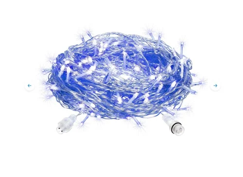 Гирлянда VEGAS «Нить» 5м IP44 48 синих LED ламп прозрачный провод с таймером с блоком питания удлиня