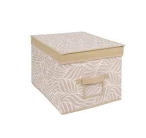 Короб Handy Home  Листья  400х300х250мм с крышкой бежевый UC-211  1