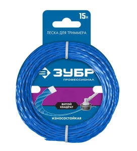 Леска для триммера квадрат витой 1.6мм х 15м Зубр Профессионал 71030-1.6 *1
